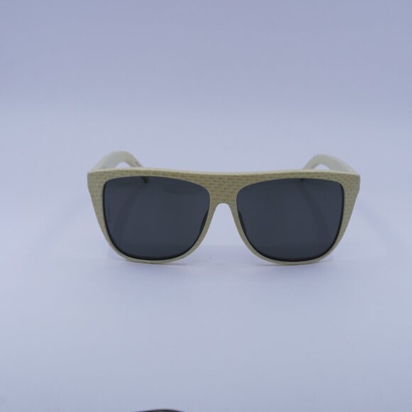 Saint Laurent SL1 021 Sunglasses Ivory Square Frame, Grey Lenses main image 5